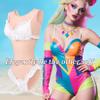 YEEFAIRY Silicone Crossdresser Breastplate Swimming Bodysuit Round Neck Female Appearance Boobs for Transgender Artificial Tube & Hole Longwear Prosthesis Suit (D Cup, Bronze, Cotton Filler) view 3
