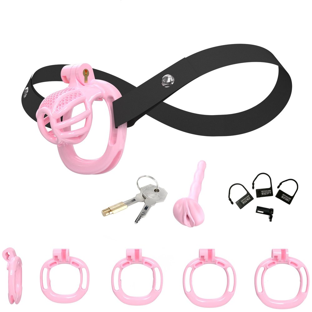 5 Different Sizes of Men's Honeycomb Breathable cage with an Elasticated belt-UKRB43 (Pink, D4)