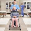 tinysiry Upright Walkers for Seniors, Stand Up Bariatric Walker with Armrest Pad, Adjustable Rolling Mobility Aid, 4-Wheel Support Frame 220lbs Capacity, Standing Walker for Disabled Rehabilitation B view 3