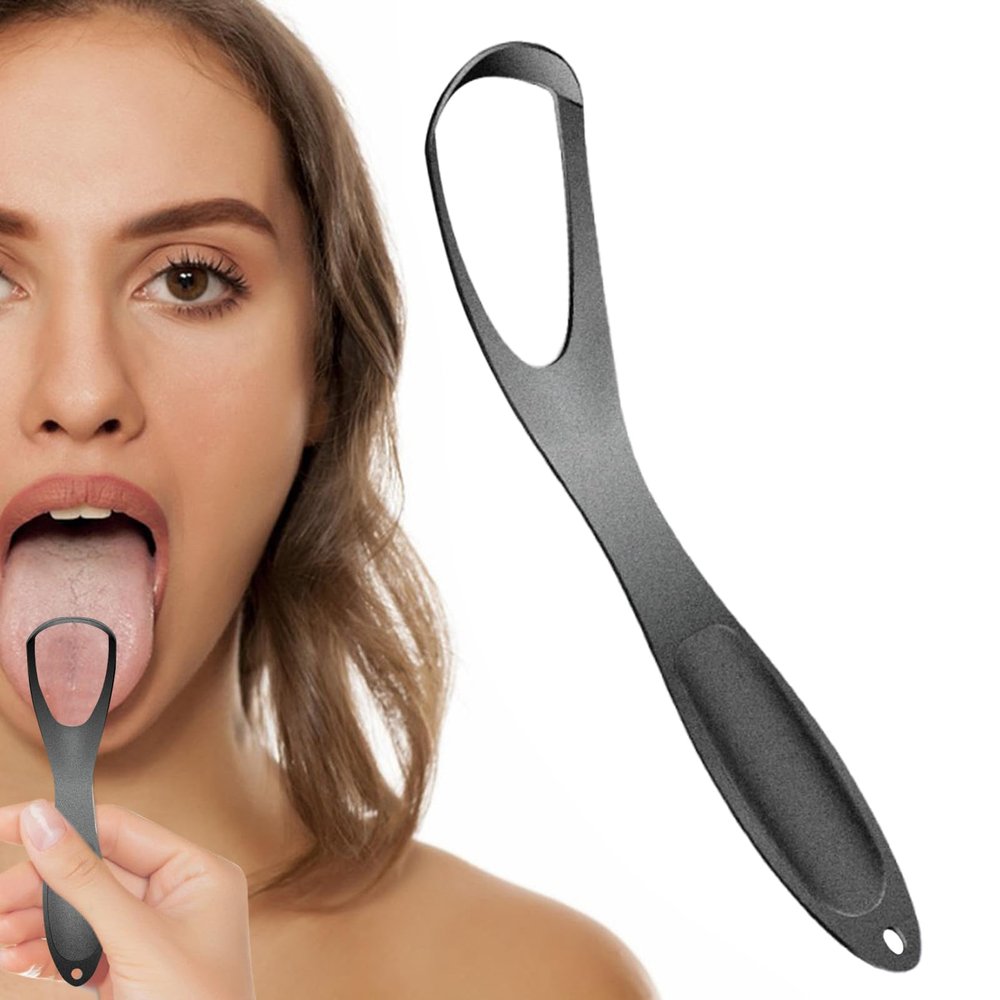Stainless Steel Tongue Scraper Travel Tongue Scraper | Care Cleaning Tool, Fan Shape Tongue Scraper with Wide Ergonomic Handle for Utili