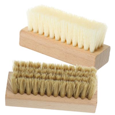 VALICLUD 2pcs Laundry Cleaning Brushes Set with Wooden Handles and Soft Pp Bristles, Versatile Home Scrub Brushes for Shoes, Clothes and Floor Cleaning