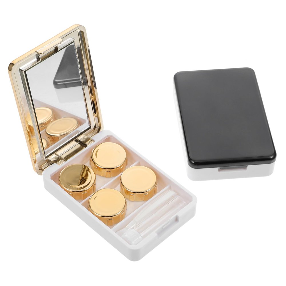 Anneome 2sets Portable Contact-Lens Boxes Plastic Lens Cases for Travel Contact-Lens Storage Box in Cosmetic Supplies