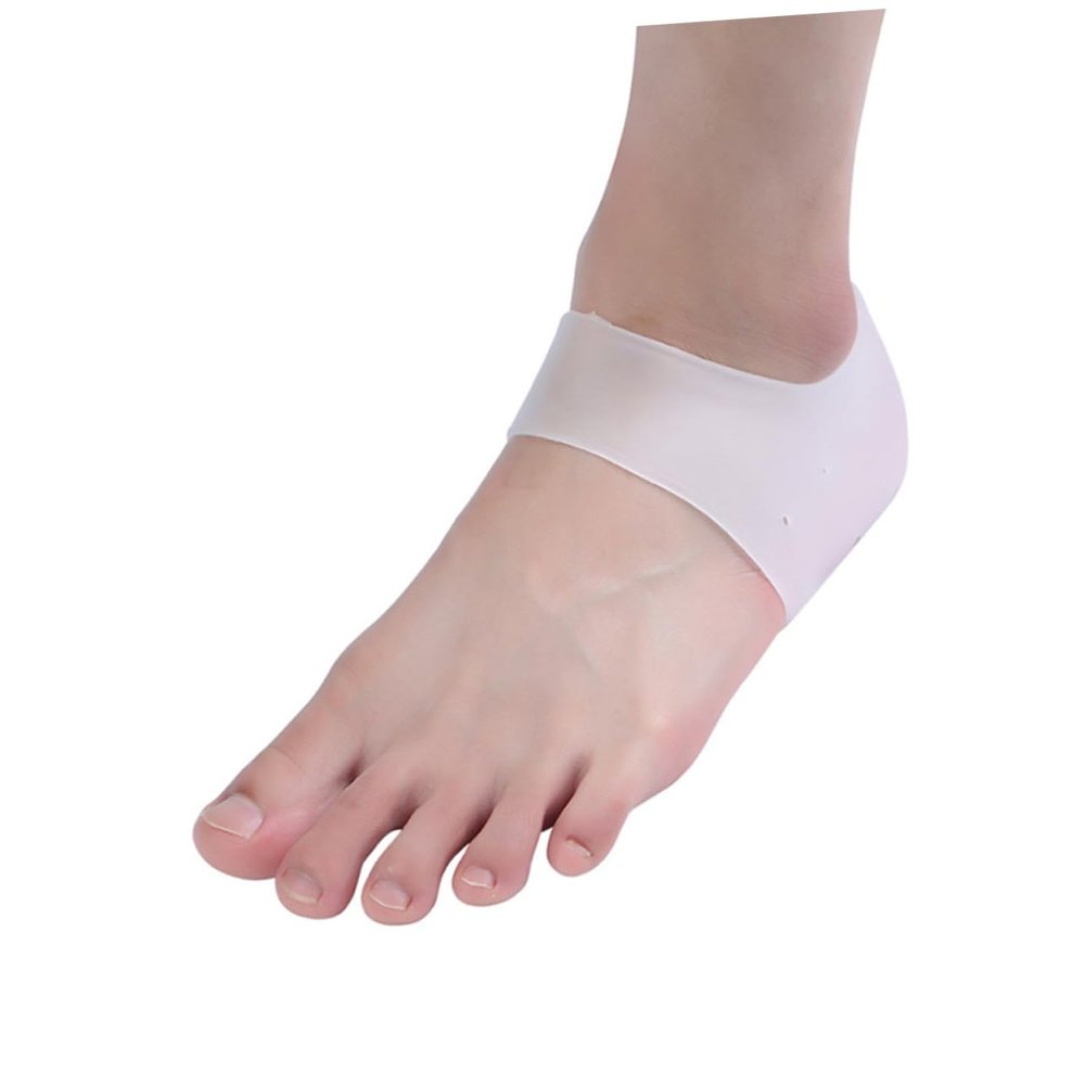 5 Pairs Silicone Heel Socks White Anti-Cracking Protective Cover