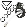 ABS Mesh Chastity Cage for Men, Adjustable Chastity Device Set with 5 Rings and 1 Chastity Belt and 1 Tube -A57UK (Black) view 1