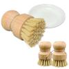 Bamboo Dish Scrub Brushes3pc eco-Friendly Bamboo Dish Brush Set with Ergonomic Handle Quick-Drying & Durable for Surface-Safe scrubbing Ideal for Iron cookwareWashing Cast Iron Pan/Pot view 1