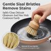 Bamboo Dish Scrub Brushes3pc eco-Friendly Bamboo Dish Brush Set with Ergonomic Handle Quick-Drying & Durable for Surface-Safe scrubbing Ideal for Iron cookwareWashing Cast Iron Pan/Pot view 4
