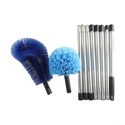 Ceiling Broom Stainless Steel Telescopic Long Handle Broom, Adjustable Length Cleaning Tool For High Ceilings, For Cleaning Ceilings Walls Floors(B)