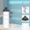 Baderke 2 Pcs Protein Powder Travel Container with Funnels Stand, 4 Layers Stackable Travel Powder Container Formula Supplement Organizer Storage Holder for Workout Fitness(Black) view 2