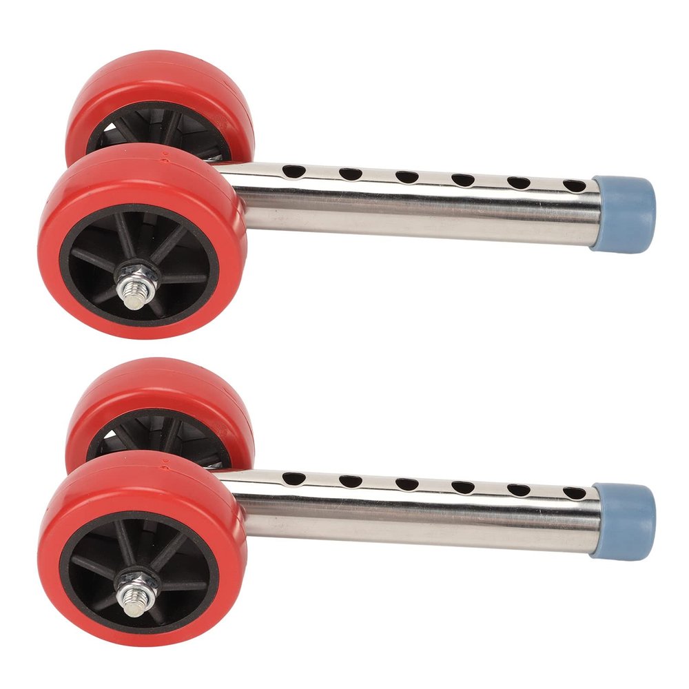 1 Pair Walker Wheels Replacement Kit, Heavy Duty Universal Stainless Steel 6 Levels Height Adjustable Walker Wheels