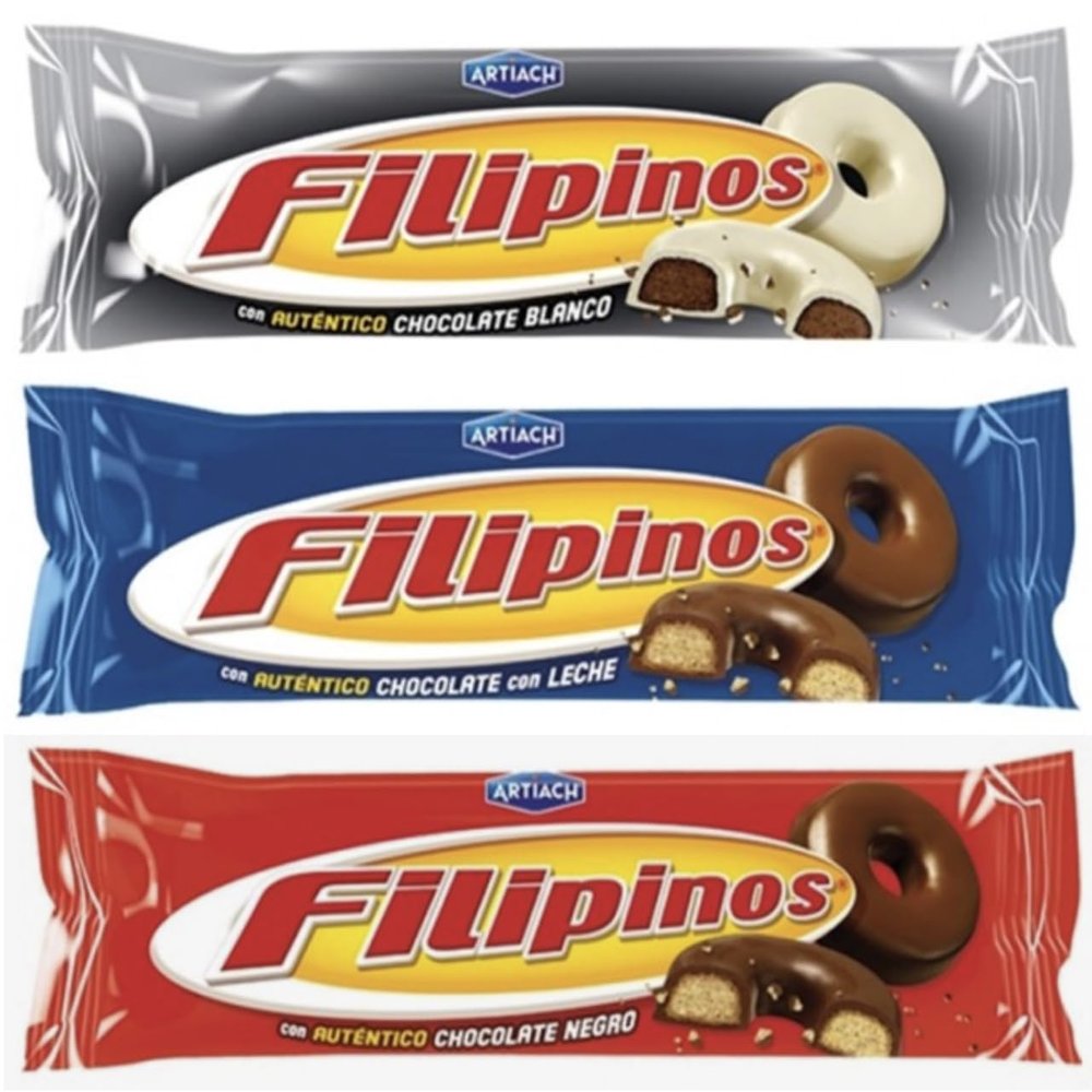 3x 128g Filipinos White, Milk, Dark Chocolate Tea Biscuits, from Artiach Spanish Cookies from Spain