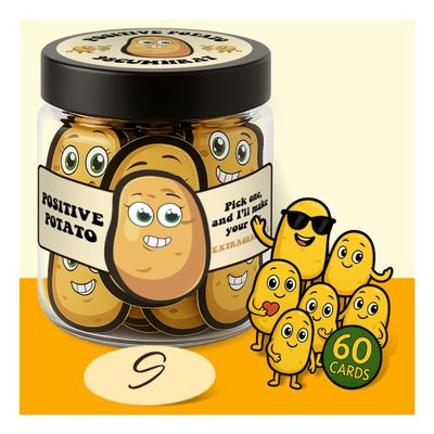 60Pcs Potato Positive Jar, Funny Pickle Gifts, Pickle Valentines Cards, Positive Gifts for Women, Emotional Support Nuggets, Daily Affirmation(Positive Potato)