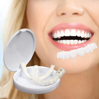 Wttfc Snap on Dentures, Instant Veneers Dentures, Clip in Veneers Teeth, Fake Teeth Veneers, Clip on False Teeth Top and Bottom, Whitening Cosmetic Teeth for Men Women Regain Confident Smile
