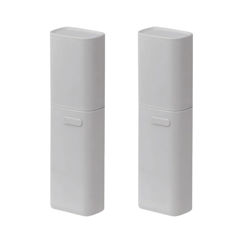 FSSTUD 2 Pcs Travel Toothbrush Toothpaste Holder Portable Toothbrush Cup with Cover Compact Tooth Brush Storage Case Container with Ventilation Hole Gray