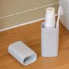 FSSTUD 2 Pcs Travel Toothbrush Toothpaste Holder Portable Toothbrush Cup with Cover Compact Tooth Brush Storage Case Container with Ventilation Hole Gray view 4