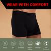 REELINDRY Incontinence Underwear for Men Leak Proof High Absorbency 2.3 oz Odor Control Bladder Leakage Washable Boxer Briefs 3 Pack (3 Black, 6XL) view 3