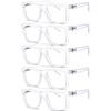 Eyekepper 5-pack Oversized Reading Glasses Square Large Frame Readers for Men and Women - Clear +1.25 view 1