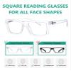 Eyekepper 5-pack Oversized Reading Glasses Square Large Frame Readers for Men and Women - Clear +1.25 view 4