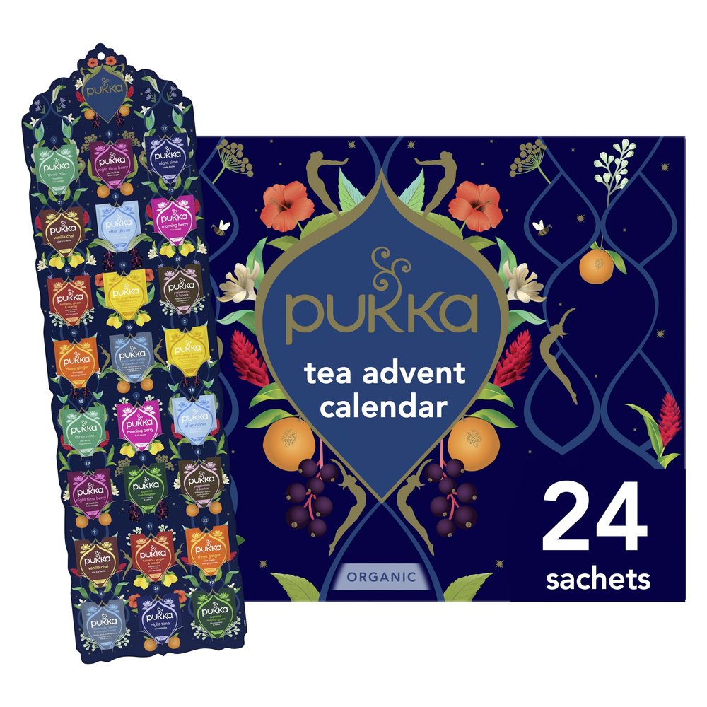 Pukka Herbs Organic Tea Advent Calendar, Black, Green & Herbal, 24 Bags