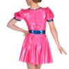 ASNAT Latex Gummi Metallic Pink Women Men Club Dress Lady Wet Look Dresses-Metallic Pink-Women L view 2