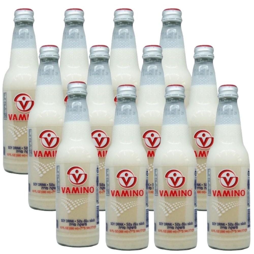 VAMINO SOY Drink 300ml | PACK OF 12 | SOYA Beverage | SOY Milk | Glass Bottles | Long Life Milk.