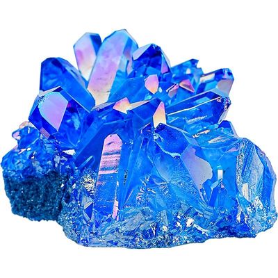 1pc Natural Stones Blue Halo Quartz Cluster, Ornament, Gift,Home Decor Items,50-70g