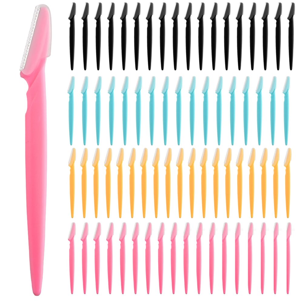 70 Pcs Eyebrow Razor Dermaplaning Tool for Women and Men, PLULON Face Razors Eyebrow Trimmer Facial Hair Remover Face Shaver for Women Smooth Skin