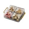 YUXITA Removable Snacks Platter Portable Dried Fruit Tray Candy Storage Box Snacks Fruit Tray Divided Serving Dishes Enduring view 4