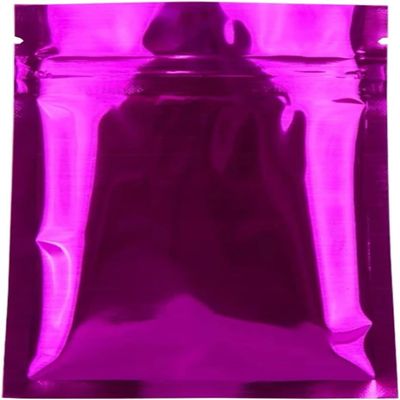 VDLLQYN, 100Pcs/Lot Glossy Black Aluminum Foil Zip Lock Bag Self Seal Tear Notch Reclosable Flat Food Snack Storage Packaging Pouches,Plastic Ziploc Bags(Purple,10x15cm)