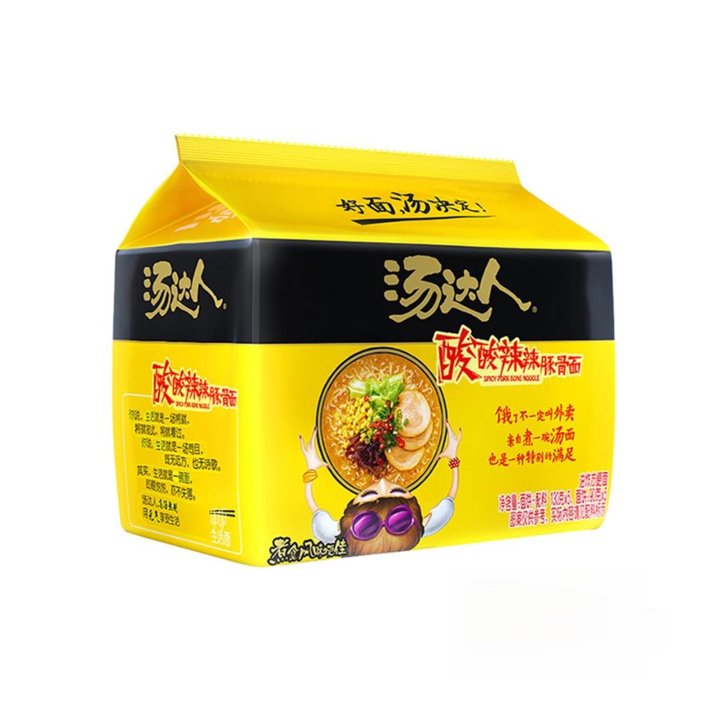 BaiLiSnacky BaiLiSnacky Tangaren Spicy Beef Ramen 125g*5er Pack - Japanische Instant Nudeln mit Rindfleisch Geschmack vegan & glutenfrei - Schnell zubereitetes Broessen (SuanLaMian)