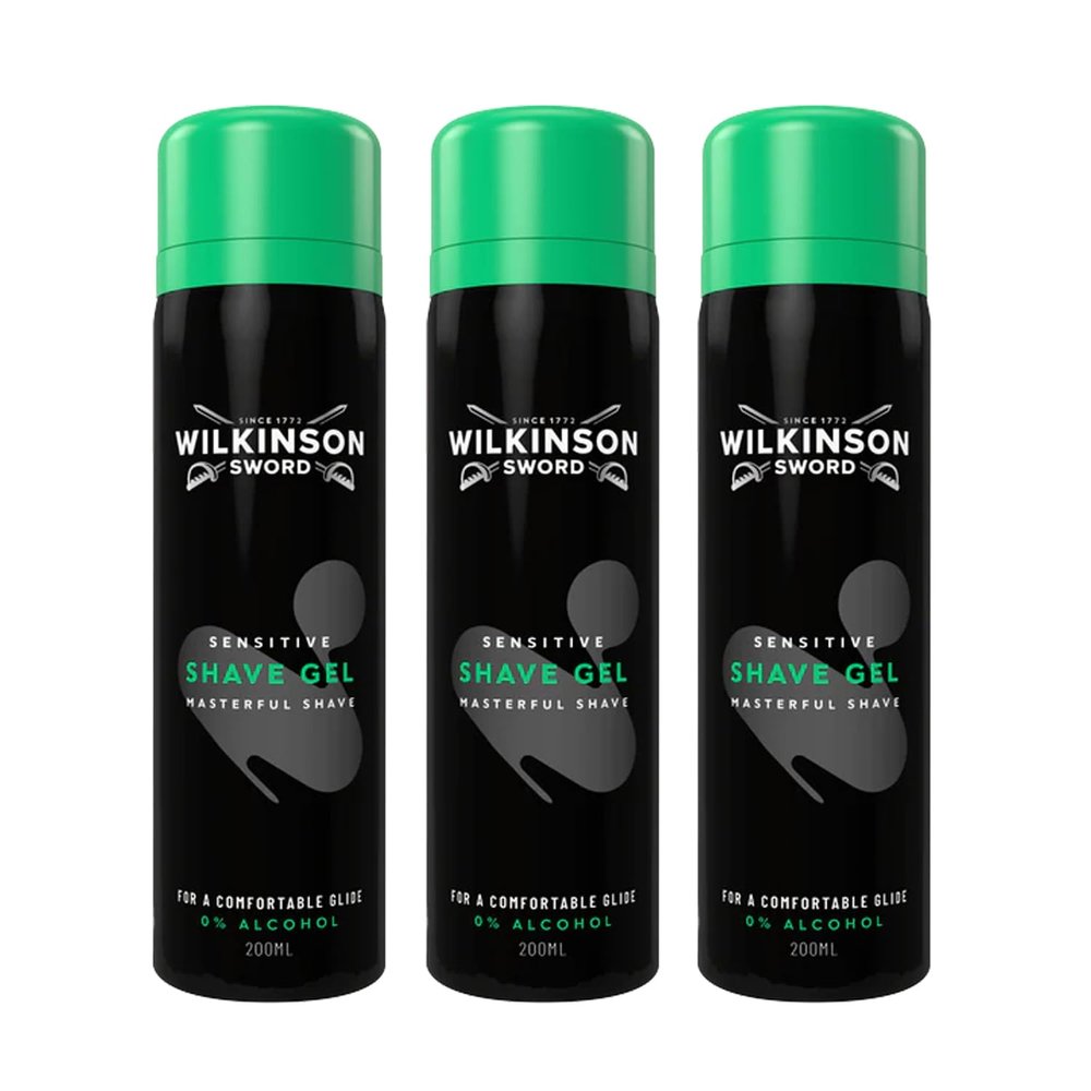 Wilkinson Sword Sensitive Shave Gel, 200ml, Pack of 3