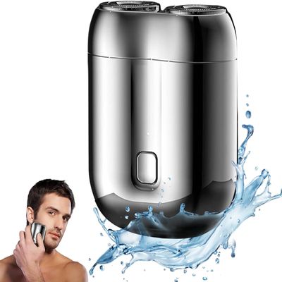 2025 Upgraded Waterproof Mini Electric Shaver for Men Portable Cordless Travel Shaver with Deep Cleaning, Multi-Functional Trimmer & Gentle Grooming (Silver)