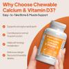 Chewable Calcium & Vitamin D3 | Supports Bone & Muscle Function | Delicious Orange Flavour | Vegetarian Friendly | 120 Tablets = 2 Months Supply | GMP-Certified & UK-Made view 2