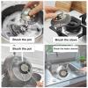 CHAXIDU Stainless Steel Wool Scrubber Set, Long Handle & Handle Brushes,Metal Brush for Pots, Pans, Grills & Cutlery Cleaning (3 Pack) view 3