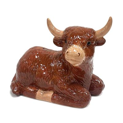 The Leonardo Collection Highland Cow Piggy Bank Money Saving Box