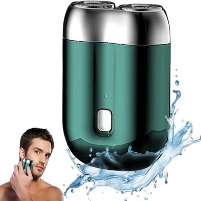 2025 Portable Mini Shaver Electric, IPX7 Waterproof Multifunctional Mini Dry Shaver Men's Electric, Capsule Shaver Zakscheer, Deep Cleaning Shaver Men (Green)