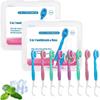 5 in 1 Toothbrush & Floss, Portable Pre-Pasted Mini Travel Toothbrush Set with Floss, Pick & Tongue Scraper, Disposable Mini Toothbrushes for Travel, Camping (2) view 1