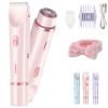 2 in 1 Women Electric Bikini Shaver, Dual Head Electric Razor for Lady, Painless Hair Removal, Private Area Body Shaver, Ipx7 Waterproof, Wet and Dry Use for The Face, Body (Pink) view 1
