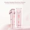 2 in 1 Women Electric Bikini Shaver, Dual Head Electric Razor for Lady, Painless Hair Removal, Private Area Body Shaver, Ipx7 Waterproof, Wet and Dry Use for The Face, Body (Pink) view 2