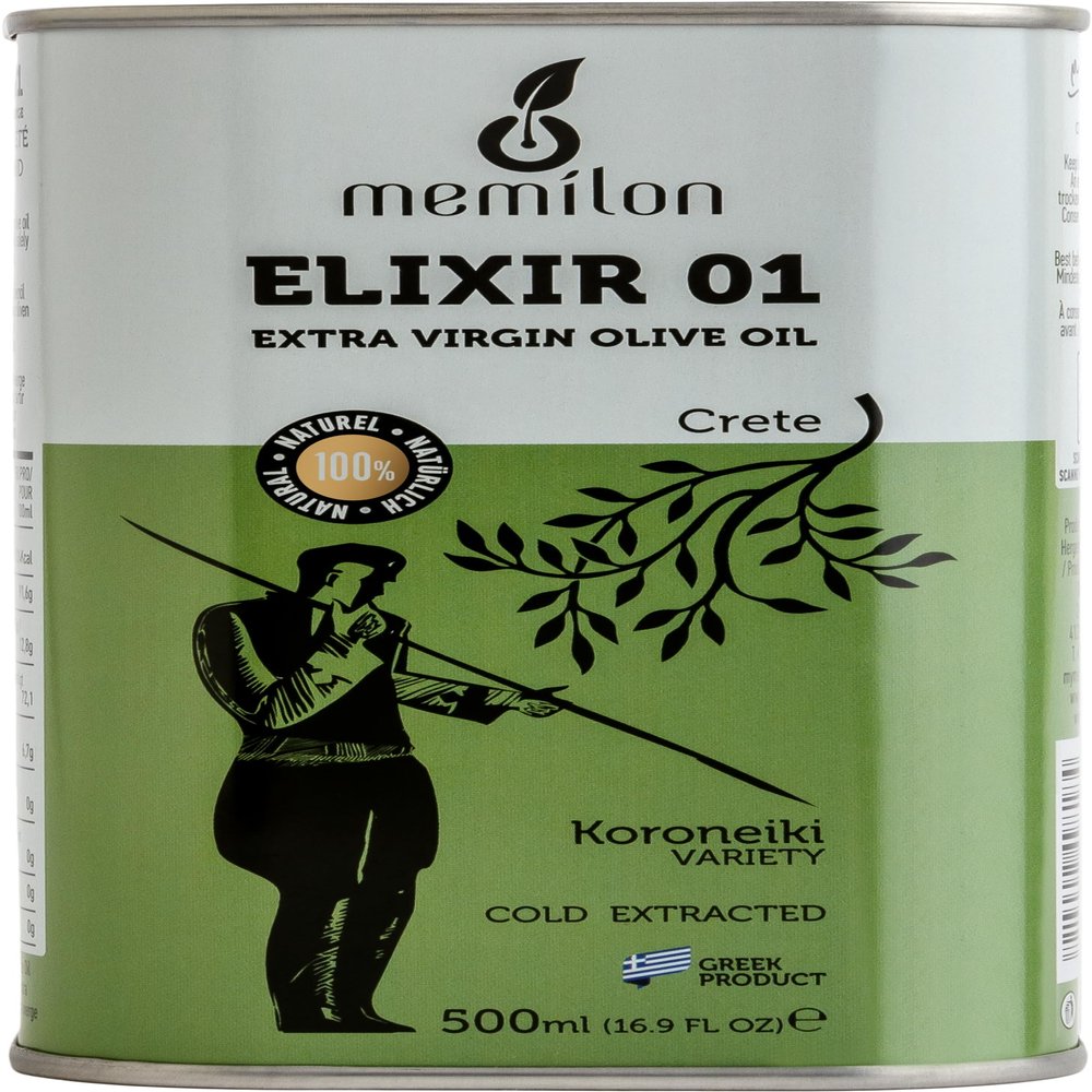 Memilon Elixir 01 Greek Extra Virgin Olive Oil from Crete 500ml | Low Acidity 0.3% & High Phenolic | Cold Pressed from Traditional Family Mill | Harvest 2025/26 | 100% Koroneiki from Phaistos