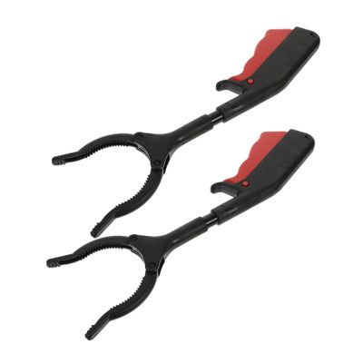 CALLARON 2pcs Litter Picker Grabber, Plastic and Iron Reaching Tool with Precision Teeth, Portable Ergonomic Handle for Disabled Users and Back Pain Support