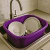11 Ltr Plastic Washing Up Bowl Durable & Lightweight Dishwashing Basin for Kitchen Sink, Large Capacity, Easy-Grip Handles Ideal for Washing Dishes, Vegetables (Purple) view 3