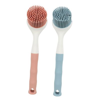 NULYLU 2pcs Dish Scrubber Brush Set for Kitchen Dishes with Comfortable to Hold and Long Handle, Tpr Material Reusable Cleaning Brushes, Convenient for Kitchen Sink and Dishwashing
