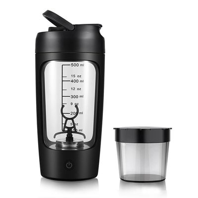 BODOBTF 650ml USB Electric Portable Whey Protein Shaker Bottle Fully Automatic Stirring Cup Rechargeable Gym BA Free Cocktail Blend(Black)