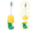 CALLARON Portable Kids Silicone Toothbrush with Soft Bristles and Lightweight PP Handle, Suitable for Children Christmas and Baby Shower, White Dinosaur Design for Gentle Oral Care view 2