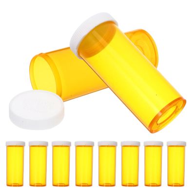 DEARMAMY 10pcs Empty Plastic Pill Bottles for Medication Pp Travel Pill Organizer with Waterproof Seal Portable Large Capacity Organiser for Home and Travel