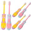 NIYANGLE 6pcs Cartoon Piggy Toothbrush for Children Ultra-fine Bristles with Suction Cup Base Random Color view 1