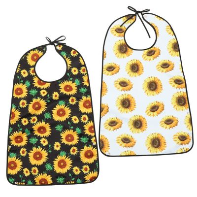 COLLBATH 2pcs Oil Bib for Adults Reusable Dinner Bibs Household Clothing Protector Eating Accessory for Elderly Folding Washable