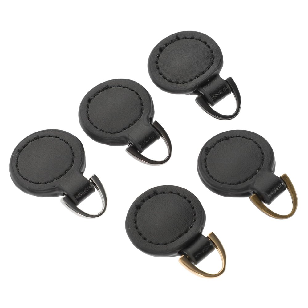 HAPINARY 5pcs Leather Zipper Pull Head Replacement for Luggage Bag Clothes Repair Kit Detachable Zipper Puller Tabs