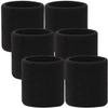 iplusmile 6pcs Elastic Wrist Sweat Bands Black Sports Wrist Straps for Running and Gym Breathable Absorbent Fitness Wristbands for Men and Women Exercise Protectors for Sprain Recovery view 1