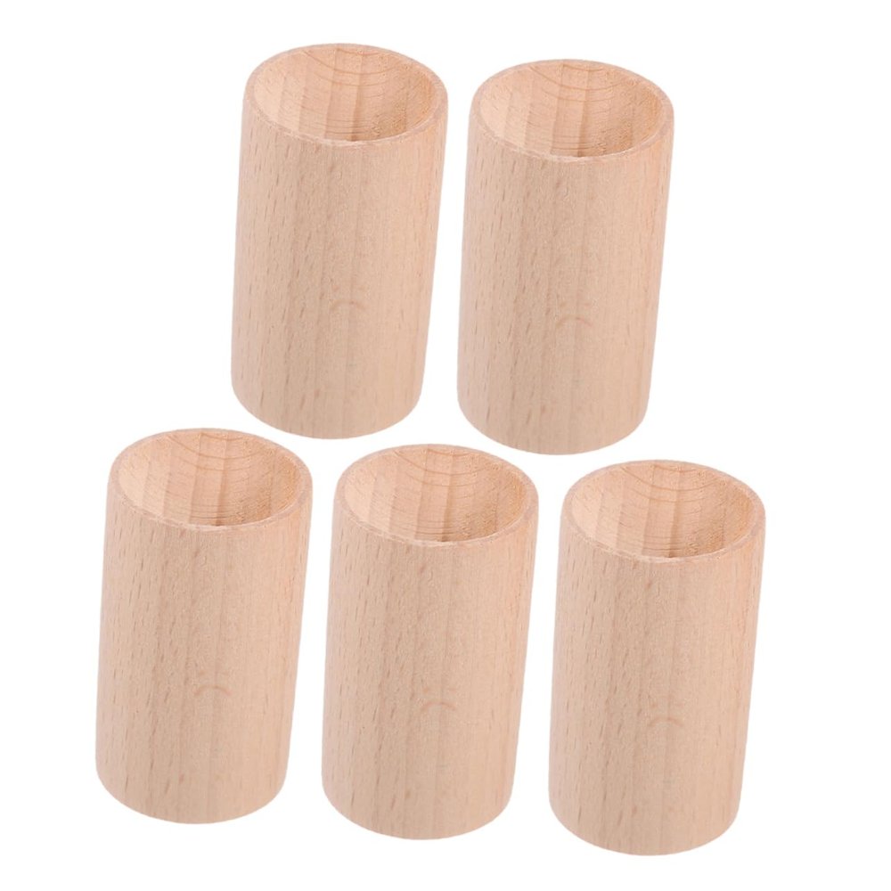 TOPPERFUN 5pcs Wood Aromatherapy Diffuser Set, Small Spaces Diffuser, Easy-to-use Essential Oil Accessory for Home, Car and Wardrobe, Portable Scent Base